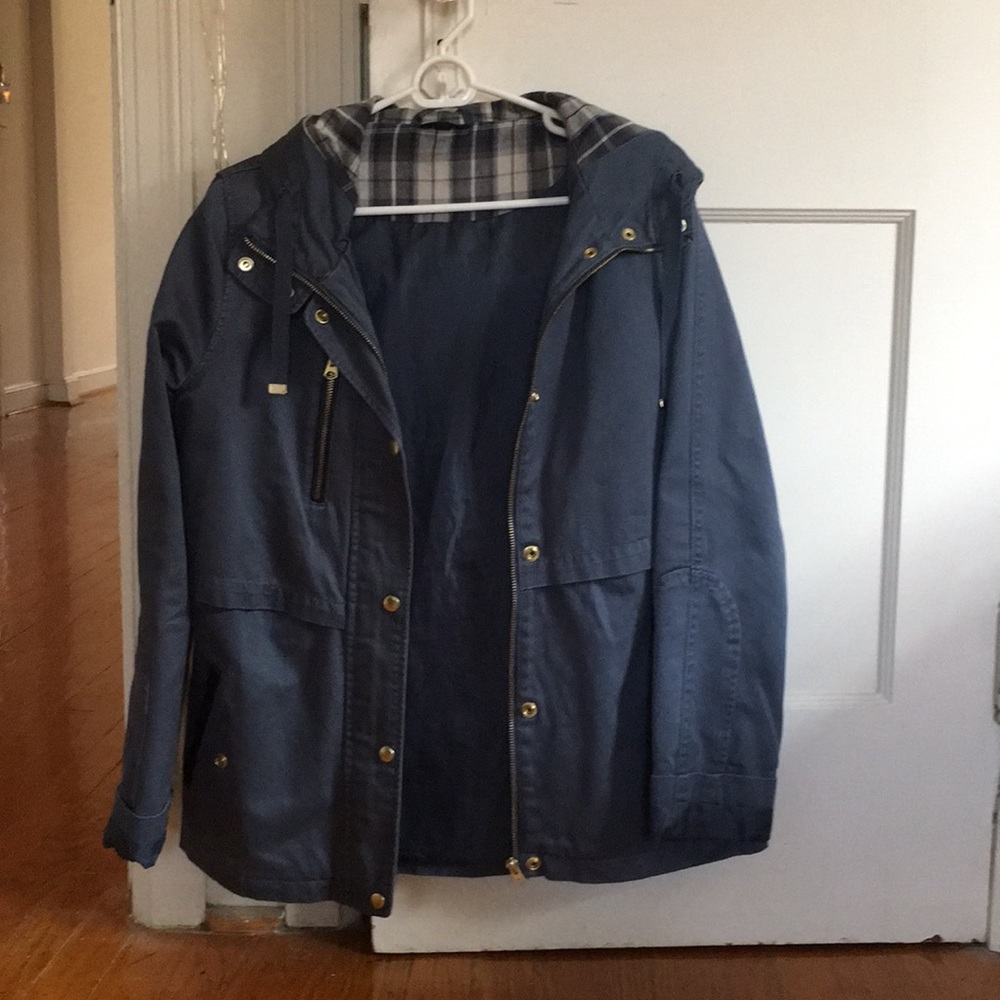 Topshop Hooded Jacket (Blue)